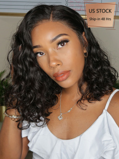 American Stock- Messy Wave Lob Virgin Brazilian Hair Lace Front Wig [CBW20US]