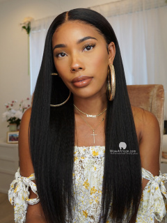 13X6in Thick Density Kinky Straight Human Virgin HD Lace Wig [Bryana032]