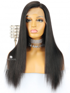 5in Front Lace Wigs Yaki Straight Virgin Brazilian Hair [LFW502]
