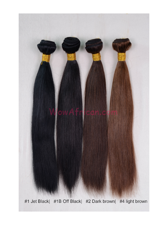 Colored (#1 #1B #2 #3 #4 #5) Straight Virgin Brazilian Hair Weave 4pcs  Bundle[WB234]