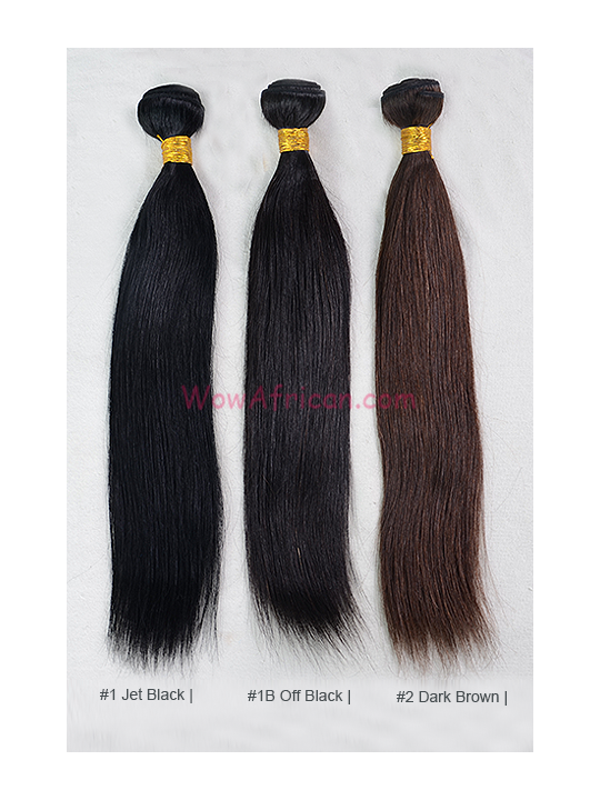 Colored (#1 #1B #2 #3 #4 #5) Straight Virgin Brazilian Hair Weave 4pcs  Bundle[WB234]