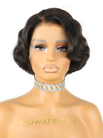  Classic Short Wavy HD Lace Front Glueless Bob Wig [GBW07]