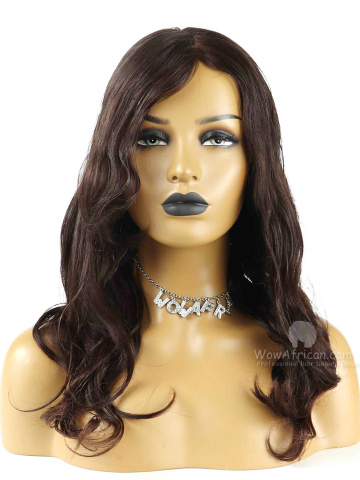 Pre-Cut-Lace Full Side Bang Wavy Brazilian Hair Lace Wig[FS61]
