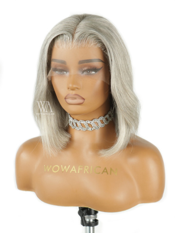 Stylish Salt & Pepper Layered Bob 6in Fitted Glueless HD Lace Wig [Peppera]