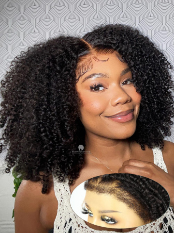 13X6in Thick Density Curly Edges Tight Curly HD Lace Human Virgin Wig [HW13]
