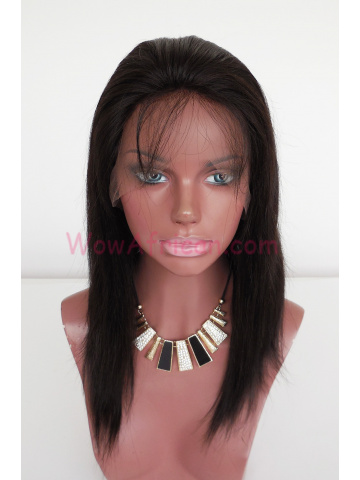 Natural Color Yaki Straight Brazilian Virgin Hair 360 Lace Frontal [TLF04]