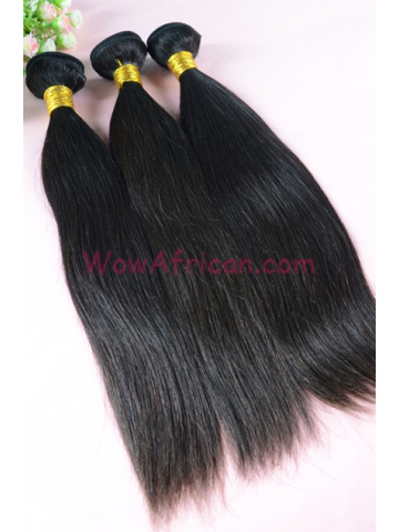 Indian Virgin Hair Weave Natural Color Silky Straight 3pcs Bundles