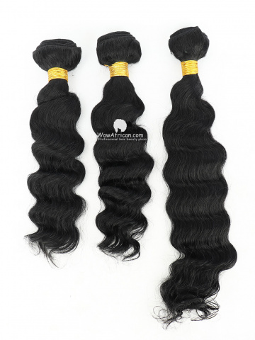 #1 Jet Black Milan Curl Brazilian Hair Weave 3pcs Bundles[CS39]