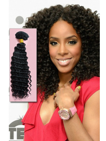 #1Jet Black Water Wave Indian Remy Hair Weave [WTI17]
