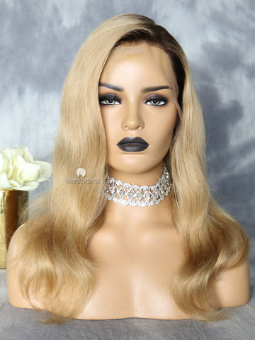 Blonde Wavy HD Film Lace Front Wigs Virgin Brazilian Hair [LFW600]
