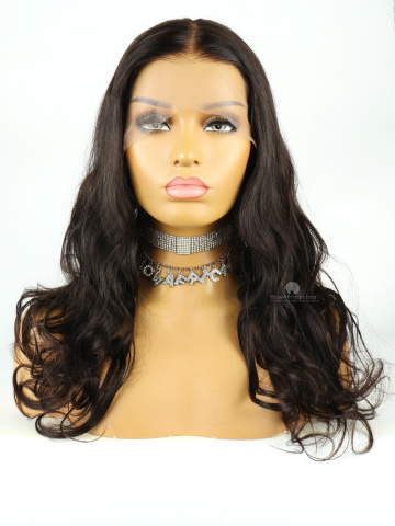 18in Natural Color Wavy Lace Front Lace Wigs Brazilian Hair [FS176]
