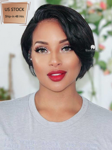American Stock-Short Pixie Cut Indian Hair HD Lace Front Wig [CBW27US]