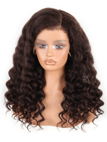 Dark Cocoa Brown Kinky Textured Wave 9x6 HD Lace Pre-Everything