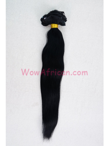Clearance Sales Clip In Hair Extensions Indian Remy Hair Silky Straight 8pcs