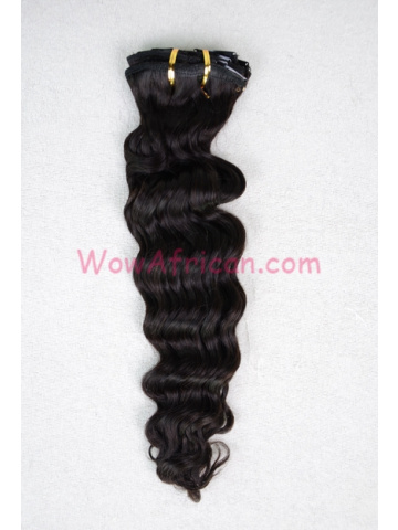 Clearance Sales Clip In Hair Extensions Indian Virgin Hair Water Wave 7pcs[CS09]