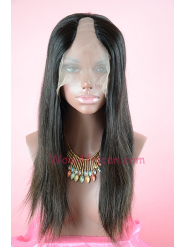 4Natural Color Silky Straight Brazilian Virgin Hair U Part Wigs[UPW06]