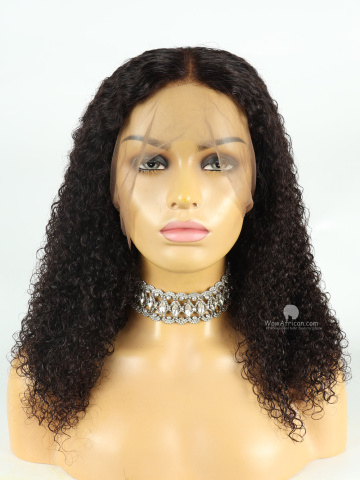 18Inches Natural Color 150% Density Tight Curly 360 Lace Frontal Brazilian Virgin Wig [FS100]