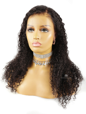 20in 180% Density Natural Color Loosen Curly Indian Virgin Hair 360 Adjustable Strap HD Lace Wig [FS199]