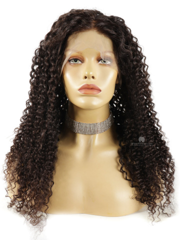 20in 130% Density Curly Natural Color Brazilian Virgin Cap4 Full Lace Wig [FS208]