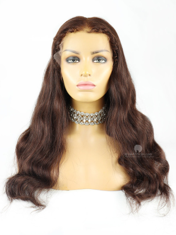 20inches Reddish Brown Wavy With Curly Edges 6in Fitted Glueless HD Lace Wig [FS84]