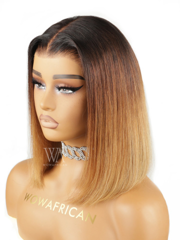 Ombre Blonde Blunt Cut HD Lace 9x6 Pre-everything Wear & Go Glueless BOB wig [GBW10]