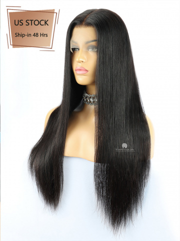 13X6in Thick Density Silky Straight Lace Front Human Virgin Wig [HW01US]