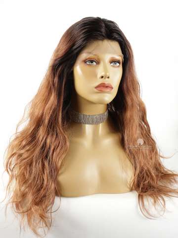 18in 130% Density Loosen Wave Blonde Color Indian Virgin Hair Cap4 Full Lace Wig [FS216]
