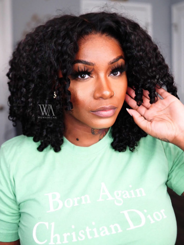 Curly Edges Tight Twisted Curly 13x6 HD Lace Human Virgin Wig [Laurasia005]