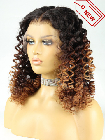 Stylish Balayage Bouncy Curly 6in Fitted Glueless HD Lace Wig [GW04]