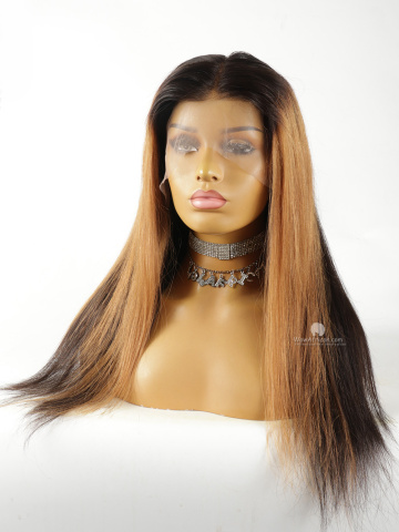 18in 130% Density Straight Blonde Color Brazilian Virgin  Cap7 Lace Front Wig [FS198]