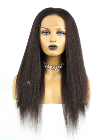 20in Off Black Italian Yaki Indian Virgin Hair Full Lace Wig [FS48]