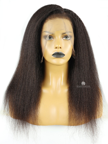 360 Lace Wig Italian Yaki With 4c Curly Edges Brazilian Virgin Hair [WCS42]