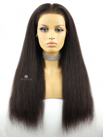 13X6in 3C/4A Curly Edges Kinky Straight Human Virgin HD Lace Wig [Laurasia004]