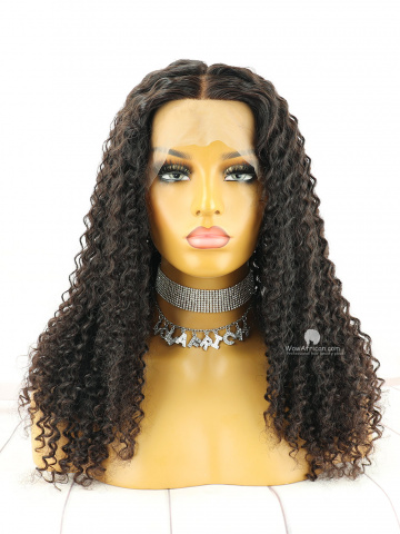 20in Natural Color Water Wave Brazilian Virgin Hair Full Lace Wig[MS214]