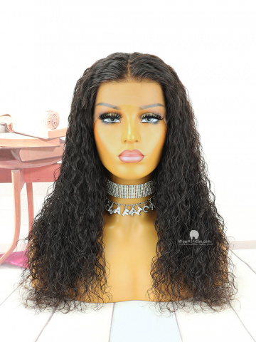 Natural Color Brazilian Curl Brazilian Virgin Hair Lace Wig[MS215]