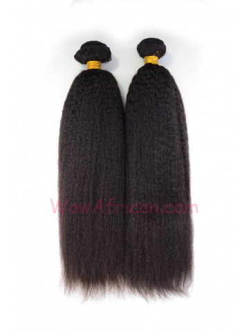 Natural Color Italian Yaki Brazilian Virgin Hair Weave 2pcs Bundle[WB225]