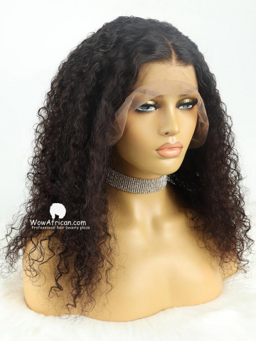 18in 13X6in Tight Curly 150% Density Human Virgin Wig [FS25]