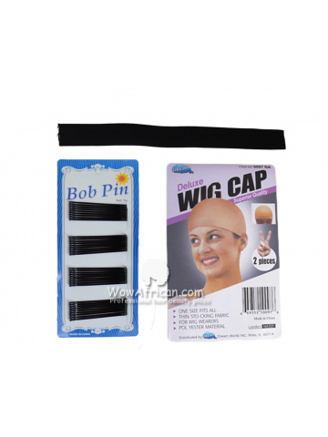 Wig Accessories Set,1 Set Bob Pin,1 Wig Cap,1 10in Wide Elastic Band[HA24]