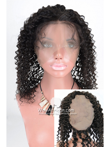 Natural Color Water Wave Brazilian Virgin Hair 360 Lace Frontal [TLF03]