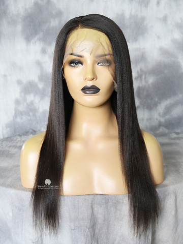 130% Density 360 Lace Wig Yaki Straight Malaysian Virgin Hair [TLW47]