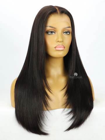 13X6in HD Lace Front Wig Silky Straight & Yaki Straight Hair With Layers [Mayra]