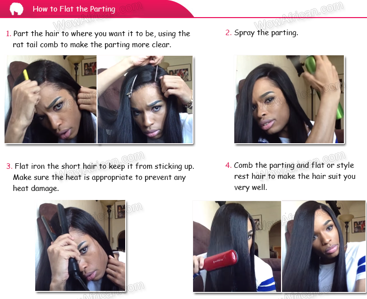 how to Flat the wig parting