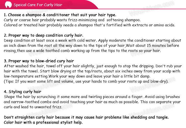 Special care for curly hair